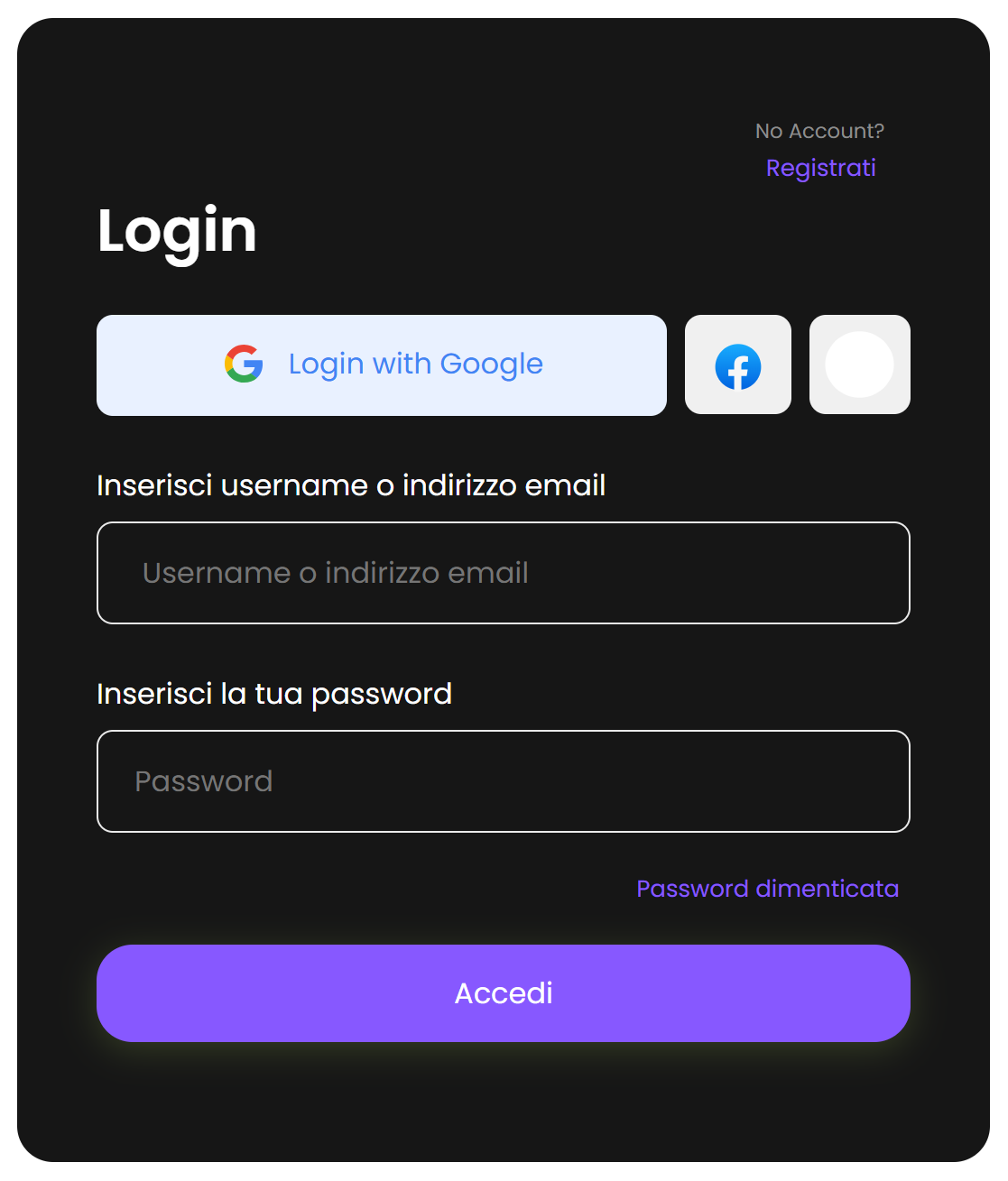 Screenshot of popup login form with fields for username and password